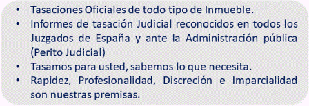 Tasacion para los Juzgados de patrimonio en Valencia